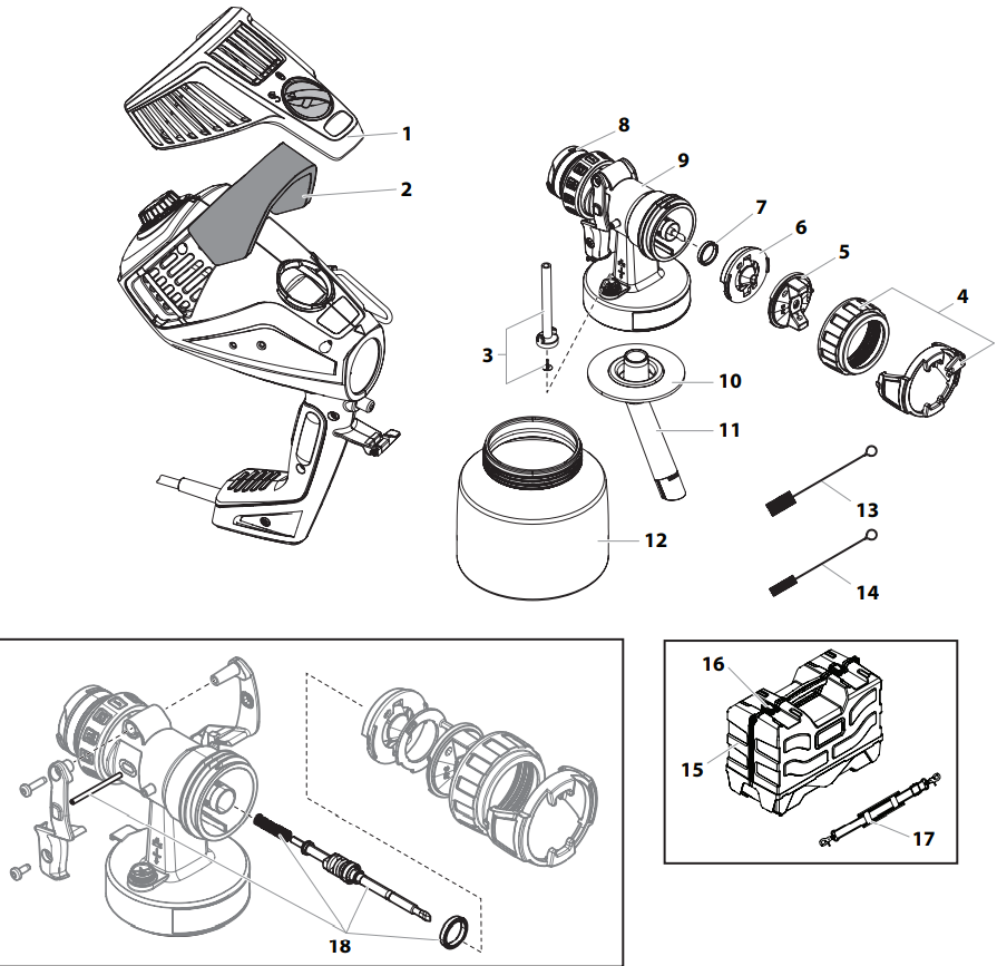 FlexSpray HandHeld Parts List